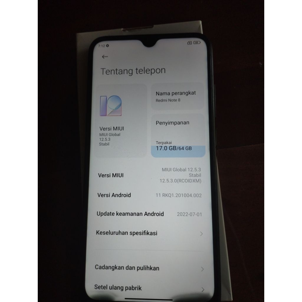 Lcd + frame Redmi Note 8 (Minus Deskripsi)