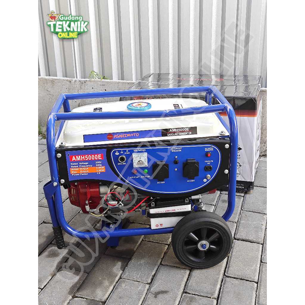 Genset Listrik 3000W ASAHIMOTO AMH5000E STARTER AVR / Power Generator Listrik 3000 Watt Bensin 4 Tak