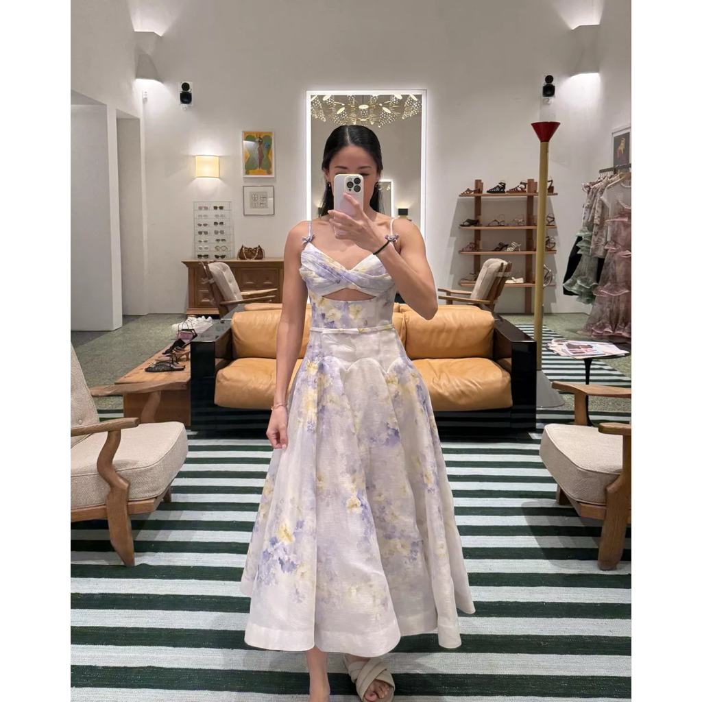 DRESS TERINSPIRASI ATAU ALA ALA ZIMMERMANN Crush Twist Front Midi dress