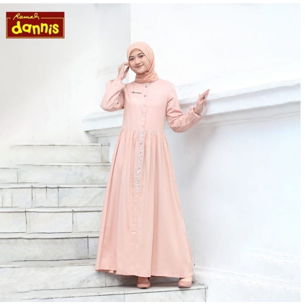 SIZE XS, XL PROMO MUSLIM ABAYA DEWASA A240401 WARNA BEIGE / SALE DANNIS / DANNIS TERBARU / ABAYA DAN