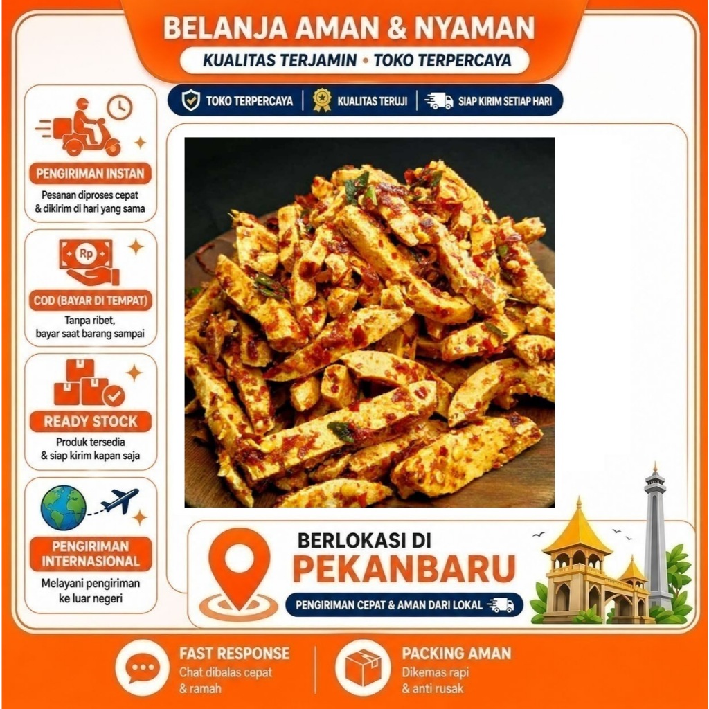 [SDW] pekanbaru/100 Gram Per ONS Snack Basreng Campuran Daun Jeruk Camilan Kemasan Plastik Praktis