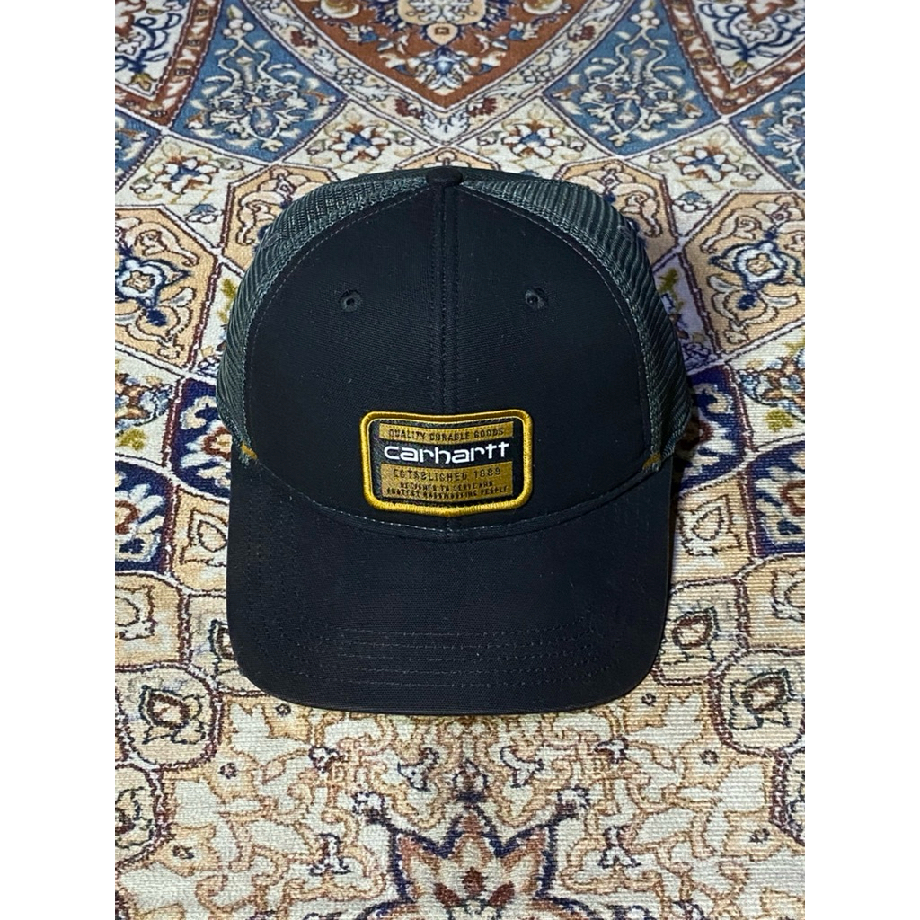 Topi Carhartt Black And Brown Logo Cap Second