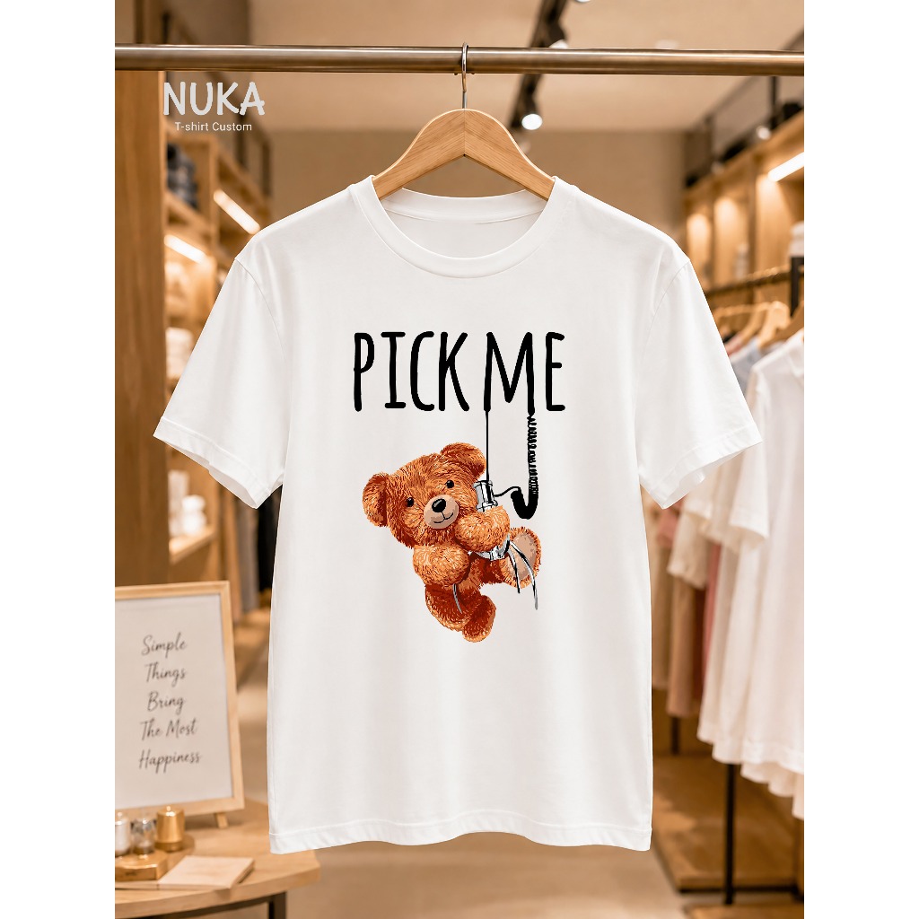 Nuka Custom - Kaos Nuka Unisex Tema Beruang Imut