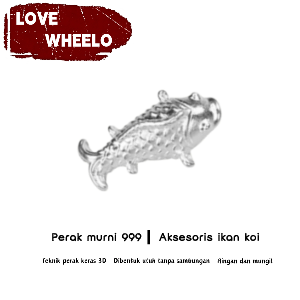 [Promo beli 2 gratis 1]Liontin Perak Murni 999 - Ikan Koi / Ikan Mas Perak - Bahan Perak Murni untuk