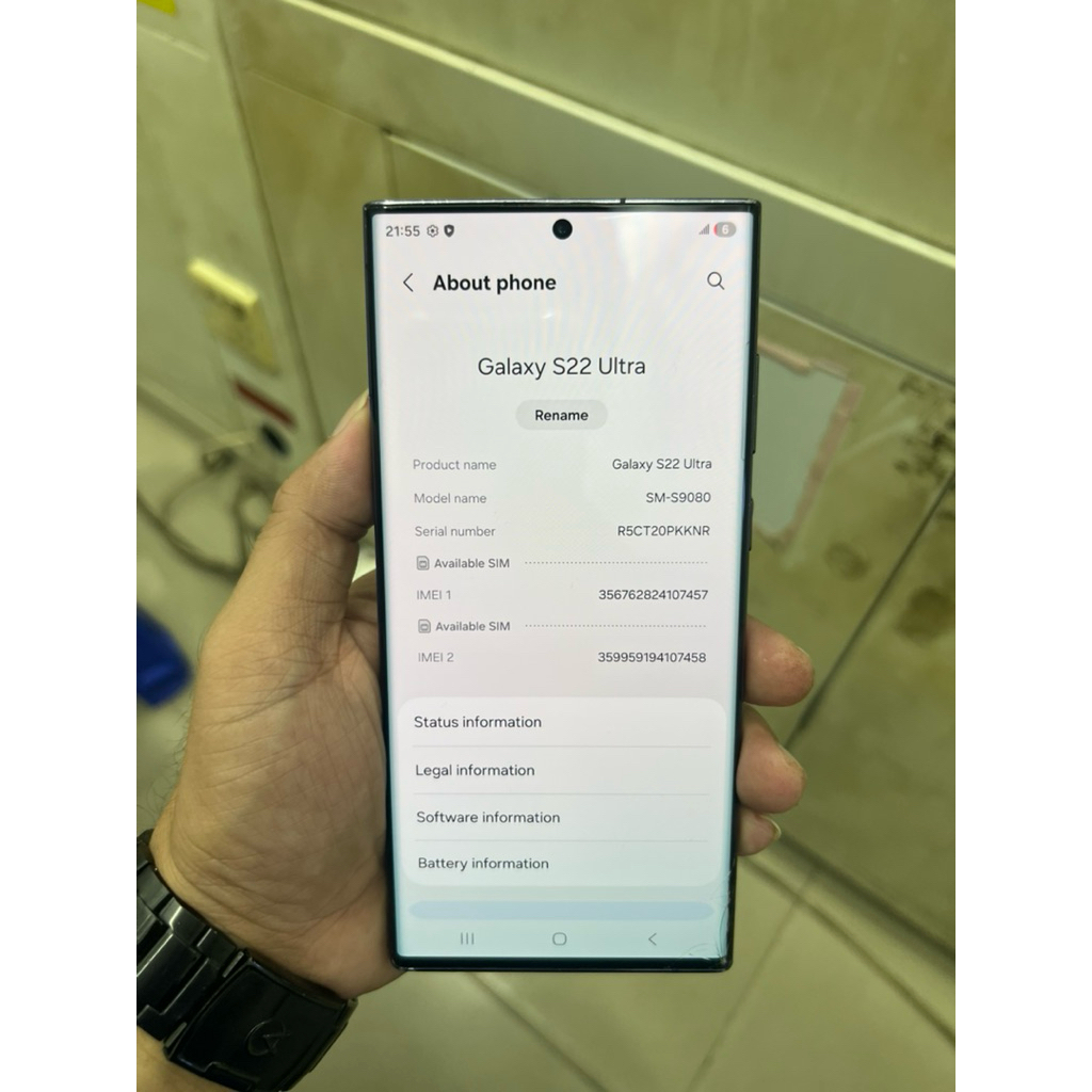 samsung galaxy s22 ultra 5g 12/1tb  ex inter bekas no cukai