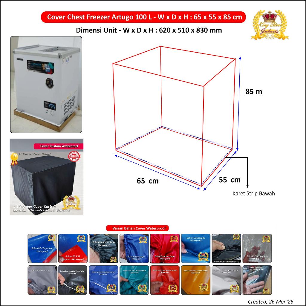 Cover Chest Freezer Artugo 100 L Reguler 65 x 55 x 85 cm