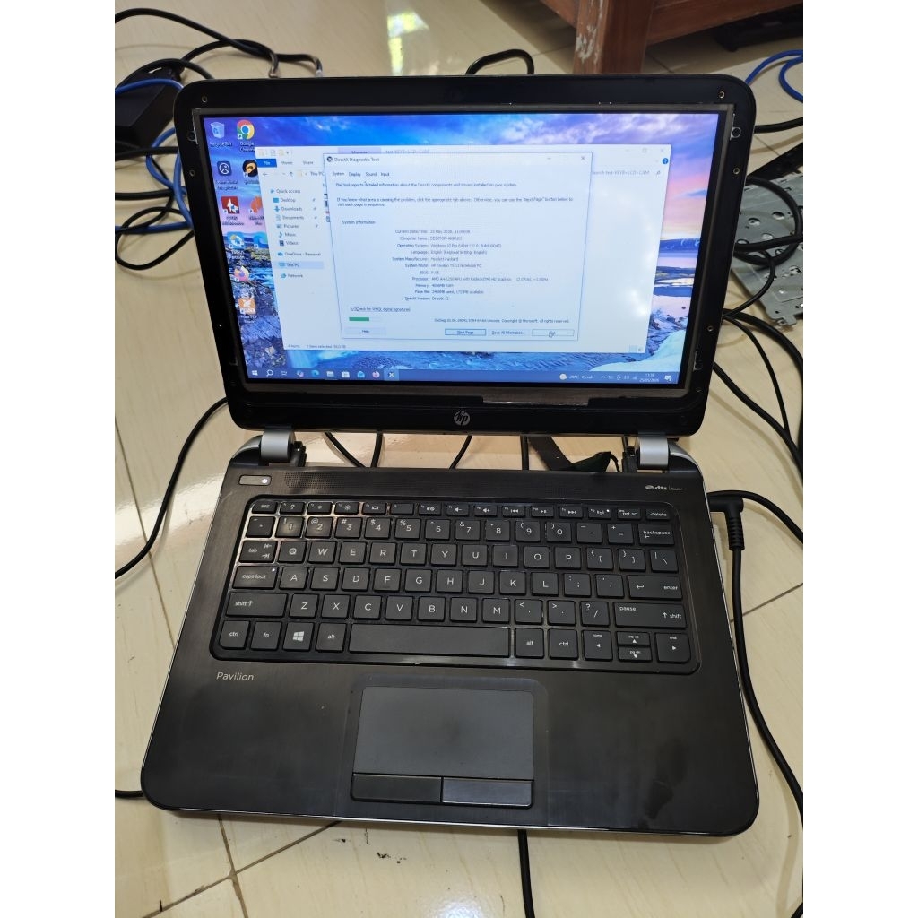 mainboard laptop hp pavilion ts 11amd a4 bekas normal