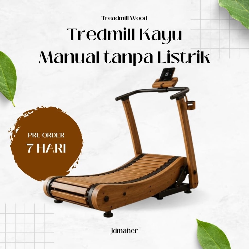 Treadmill Kayu Manual Tanpa Listrik - Wooden Treadmill Manual - PreOrder