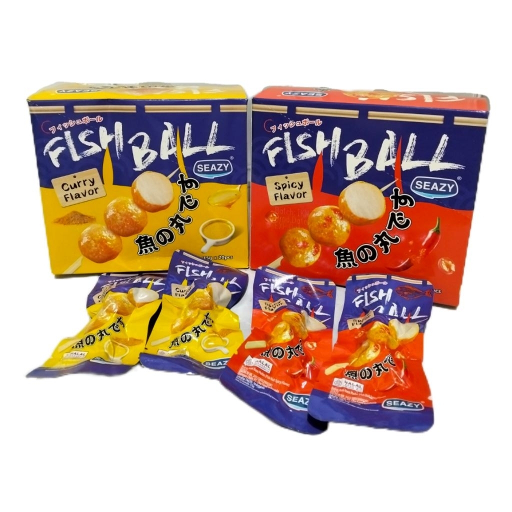 Fish ball seazy Curry flavour /Spicy flavour perkotak isi 20 pcs