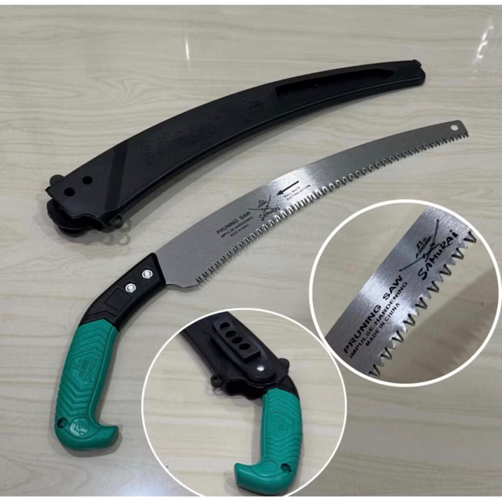 GERGAJI SAMURAI + SARUNG // gergaji KOPI GAGANG PIPA BESI lengkung 14” inci ( 50cm ) gergaji tunas d
