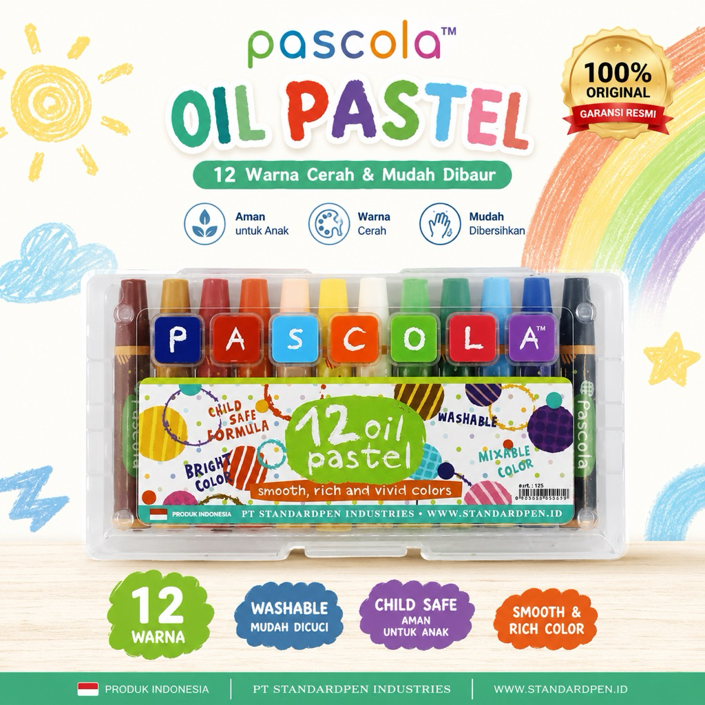 CRAYON PASCOLA 12 WARNA TERBARU