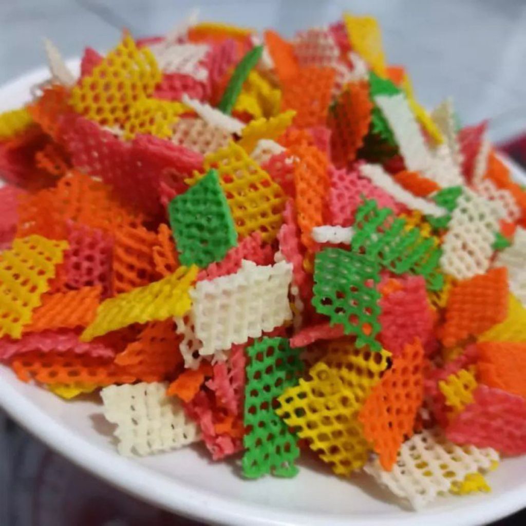 Krupuk taro mentah warna warni best seller