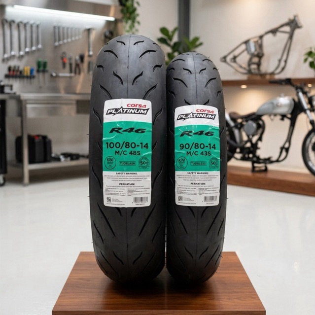 Sepasang Ban Luar Corsa R46 90/80-14 & 100/80-14 R46 Tubeless Termurah