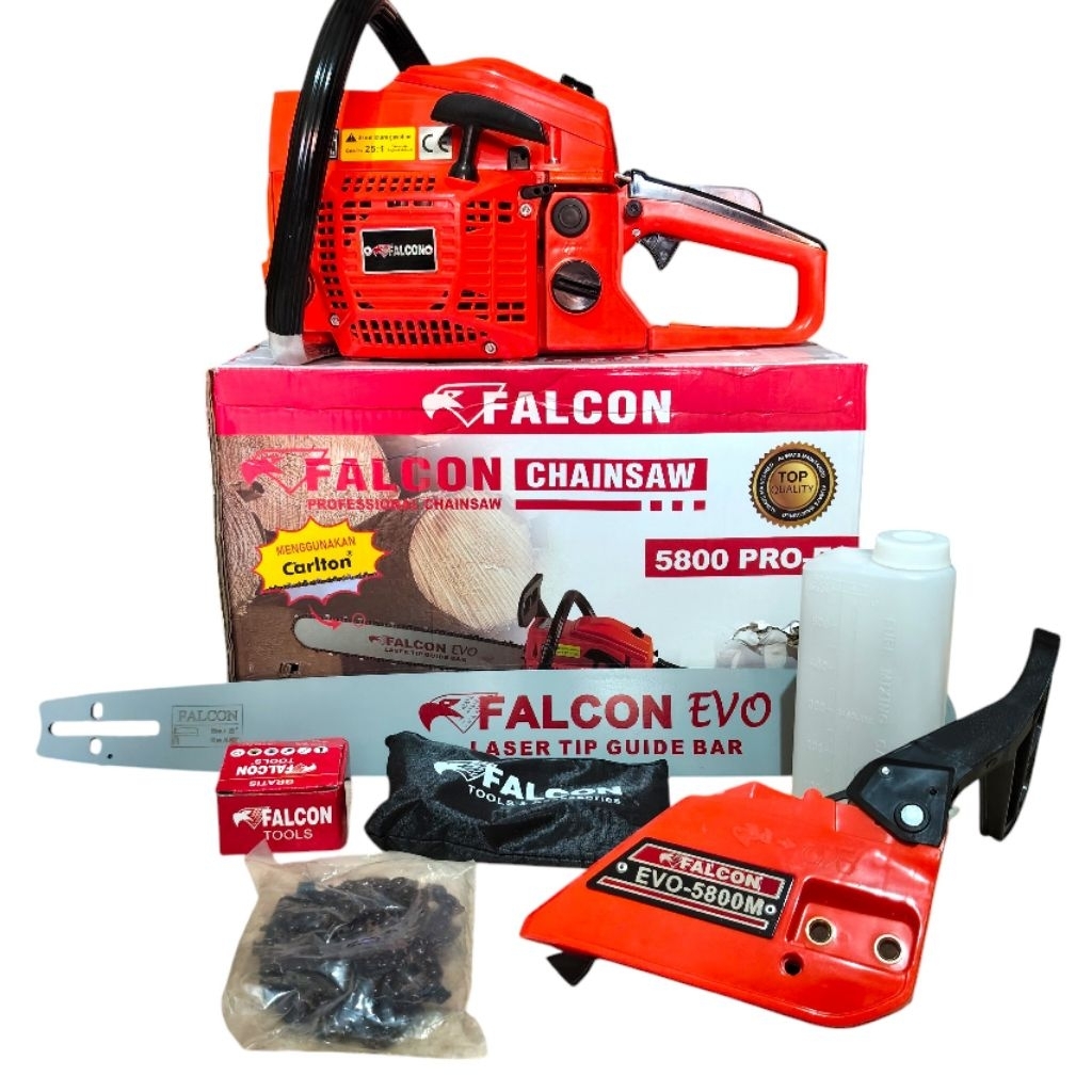 MESIN CHAINSAW EVO 5800 (22 INCH) FALCON/ MESIN GERGAJI KAYU CHAINSAW FALCON / MESIN POTONG KAYU