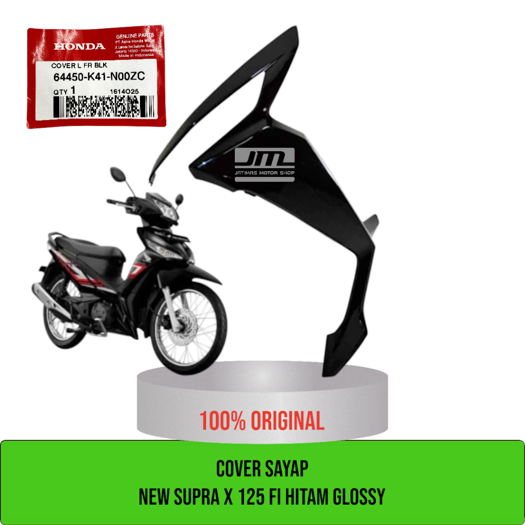 Cover sayap new supra x 125 hitam glossy 64400-K41-N00ZC 64450-K41-N00ZC