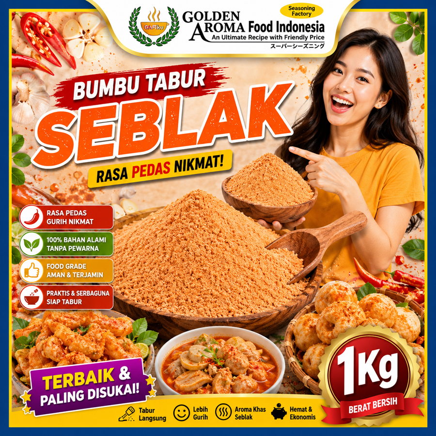 BUMBU TABUR SEBLAK 1 KG FOOD GRADE 1Kg Bubuk Seblak Kering Instan Bumbu Tahu Bulat Singkong Cilung