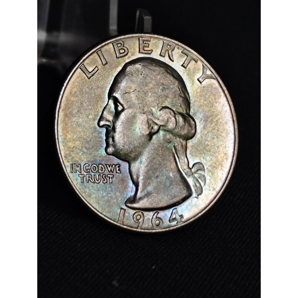 koin perak kuno asli quarter dollar 1964