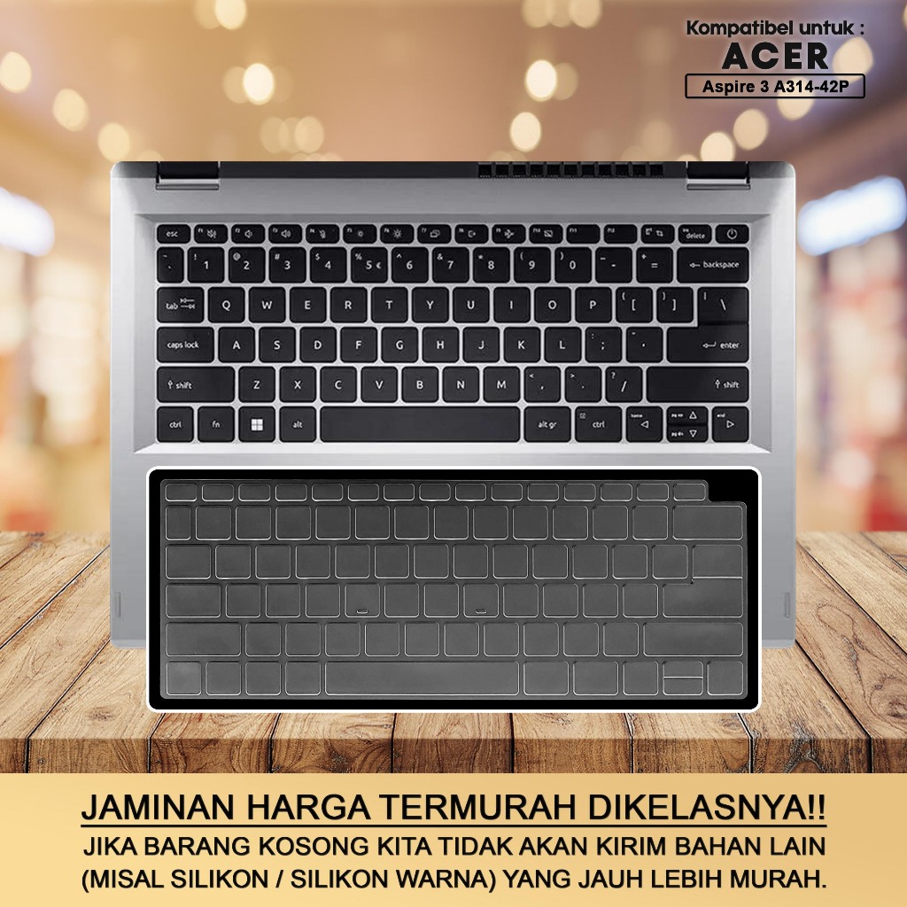 Keyboard Protector Cover Kompatibel untuk Acer Aspire 3 A314-42P-R7E5 Silikon Warna Tpu Cooskin