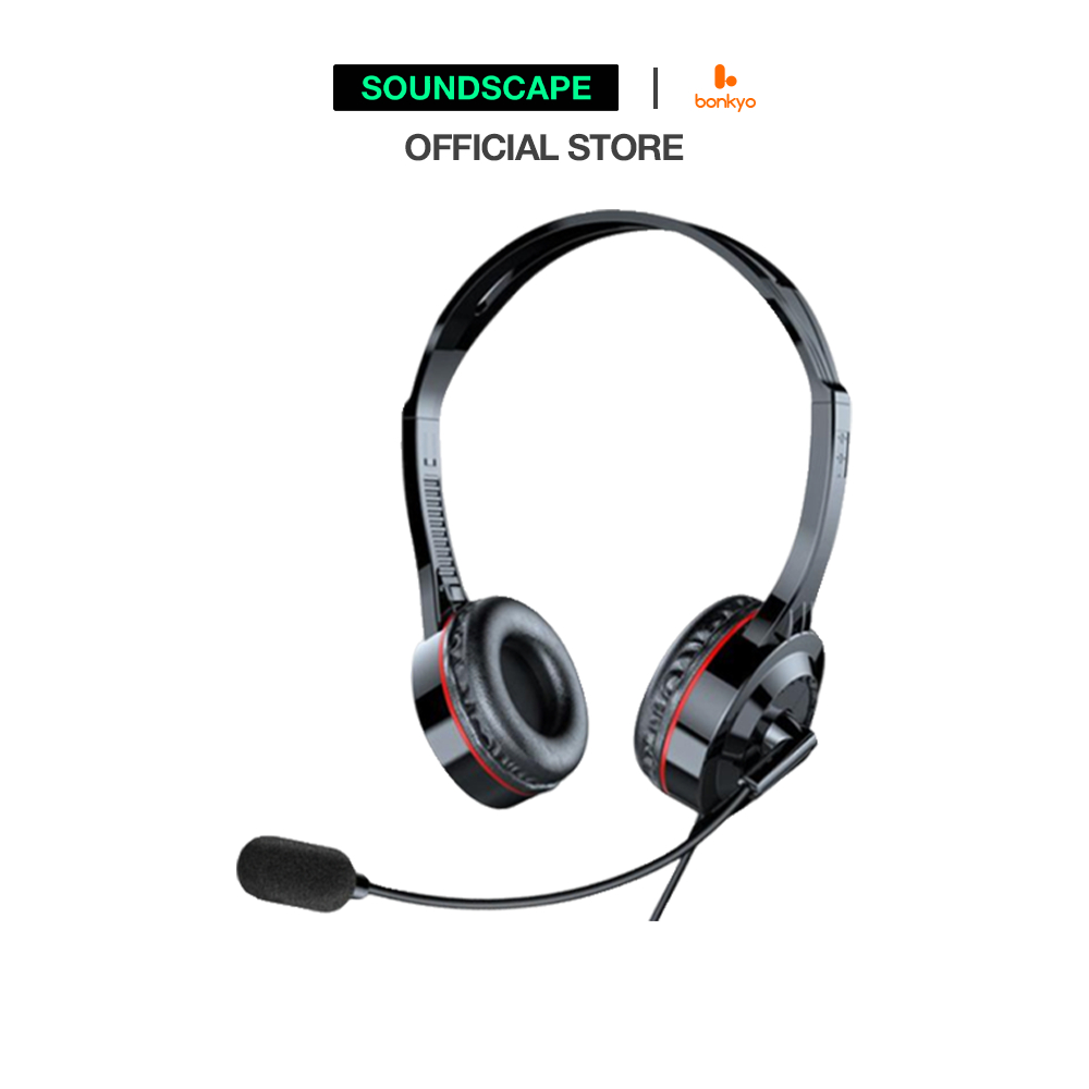 Soundscape bonkyo COD Headset Gaming Berkabel Stereo dengan Fitur Pembatalan Kebisingan Aktif, Headp