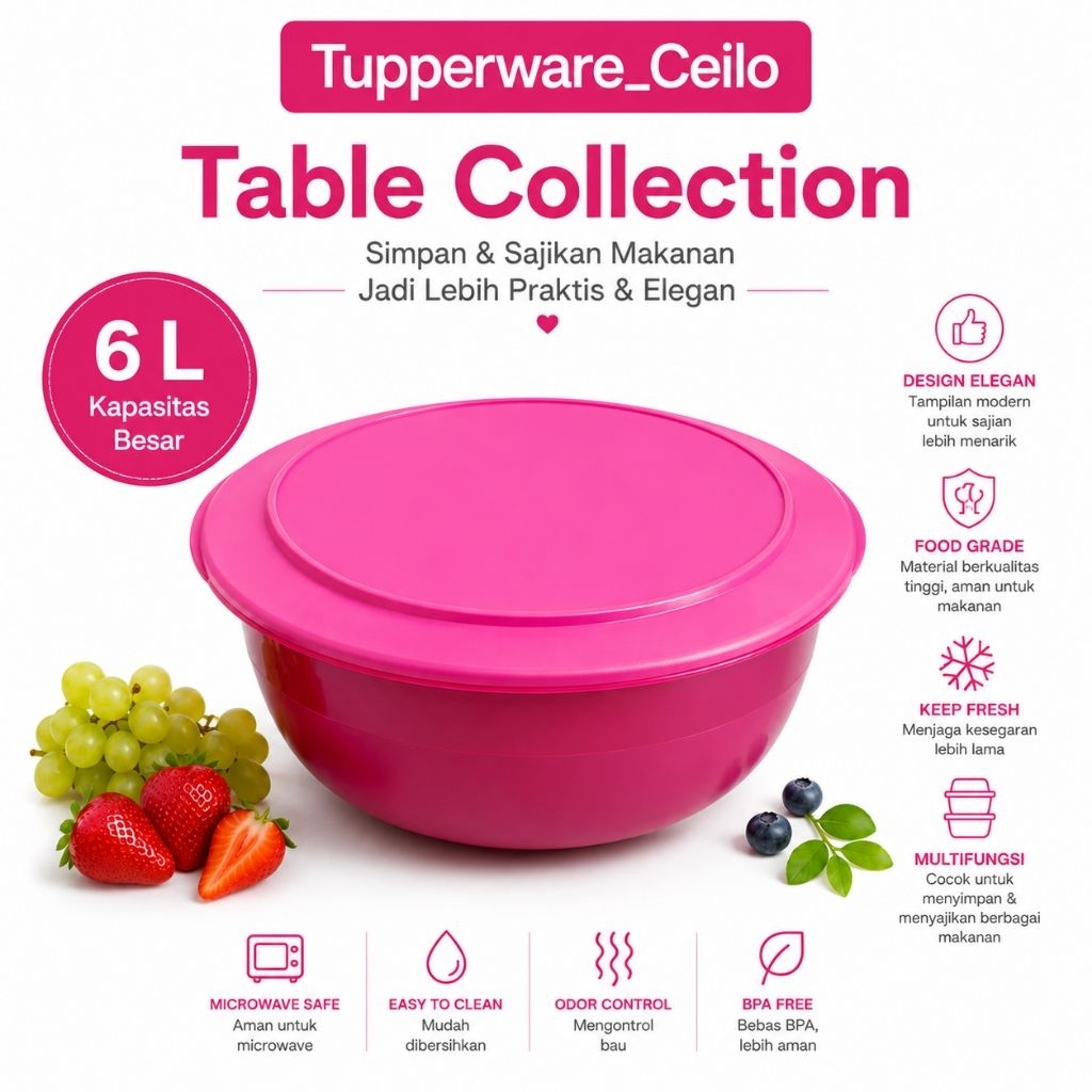 Table Collection 6 L Magenta Tupperware