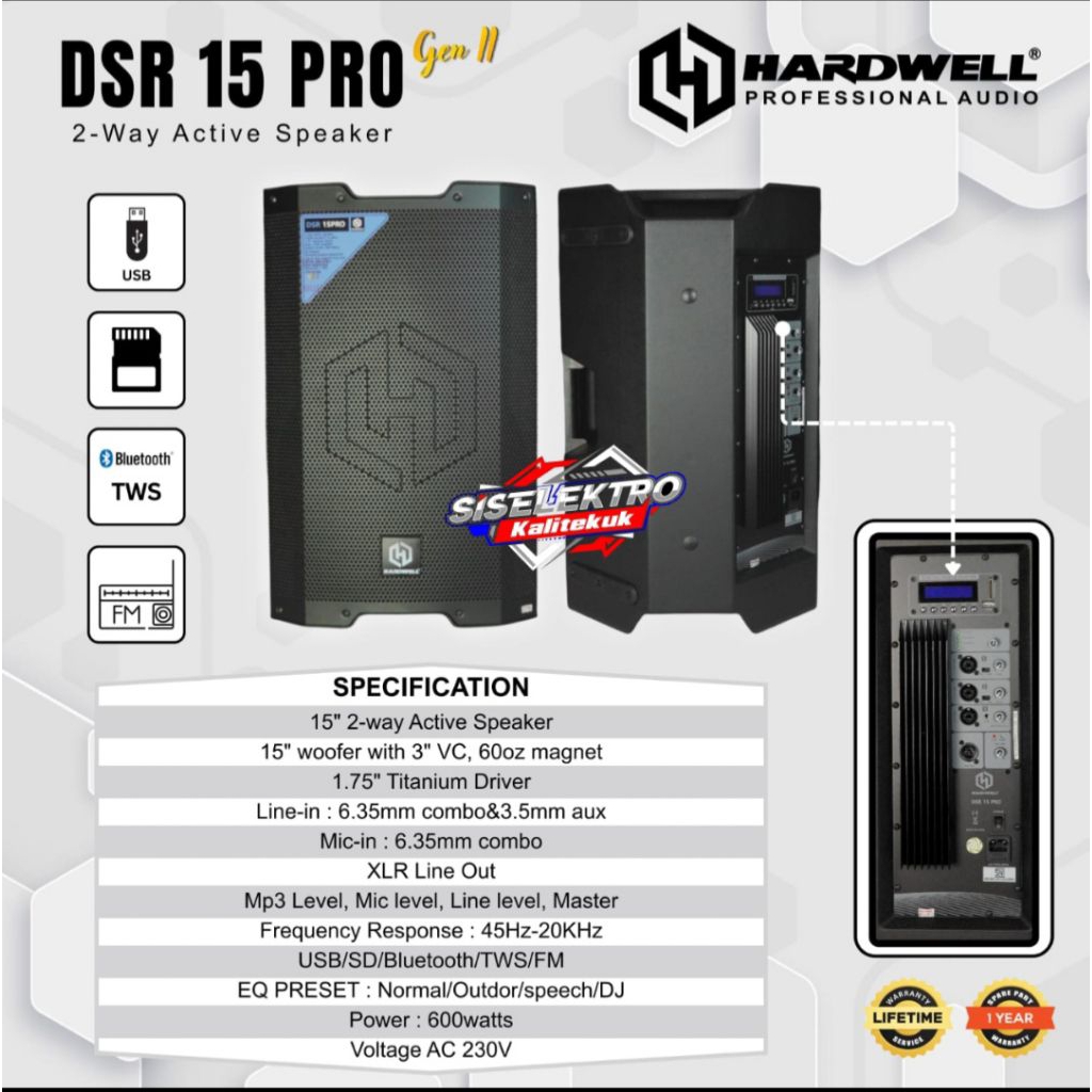speaker aktif hardwell DSR15PRO aktif hardwell dsr 15 pro