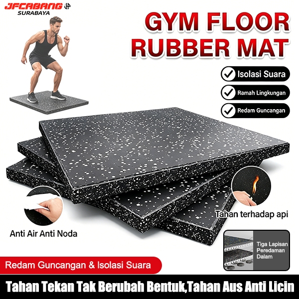 Rubber Flooring Roll Mat Karpet Karet Gym Fitnes Fitness - ukuran 50cm x 50cm/Composite Gym Rubber F