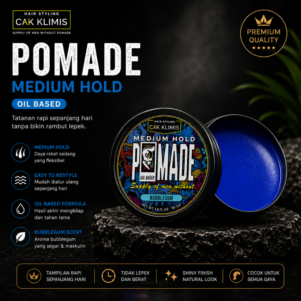 CAK KLIMIS POMADE OIL BASED 55g /minyak rambut/styling rambut/grosir pomade oil based