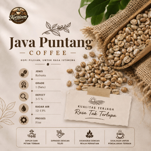 Green Bean biji kopi Robusta Java Puntang - Fine | 1Kg / 1000 Gr