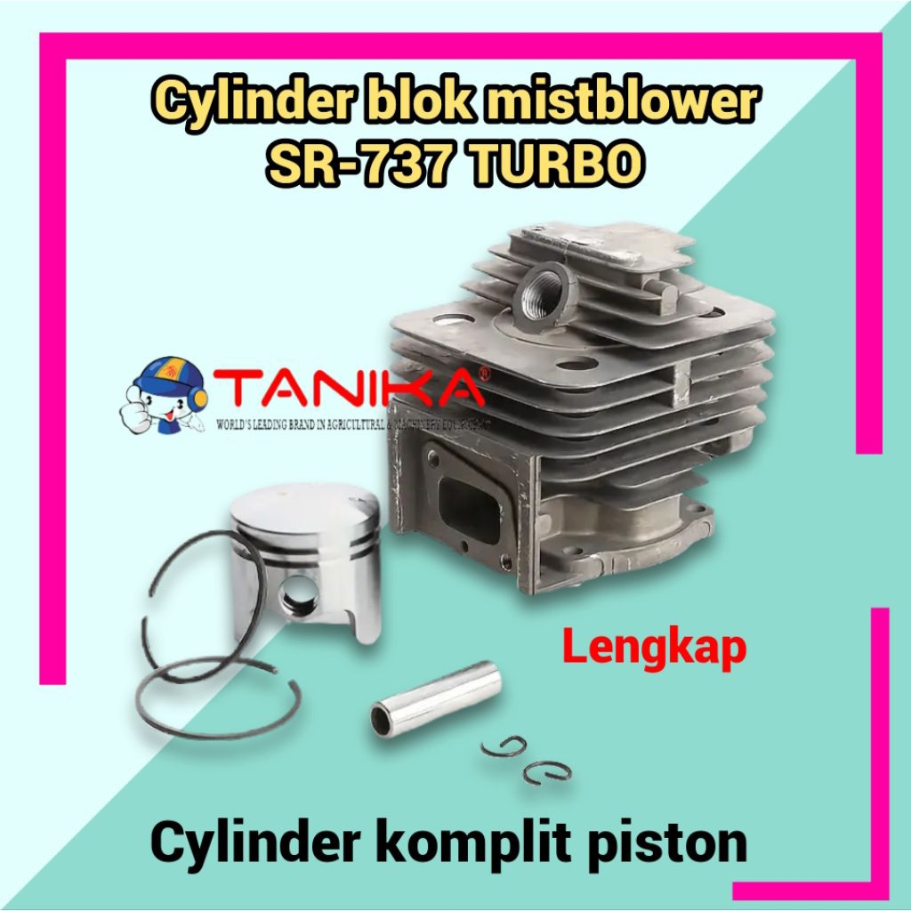 Blok mesin mistblower SR 737 turbo komplit piston 40mm cylinder semprotan hama kabut
