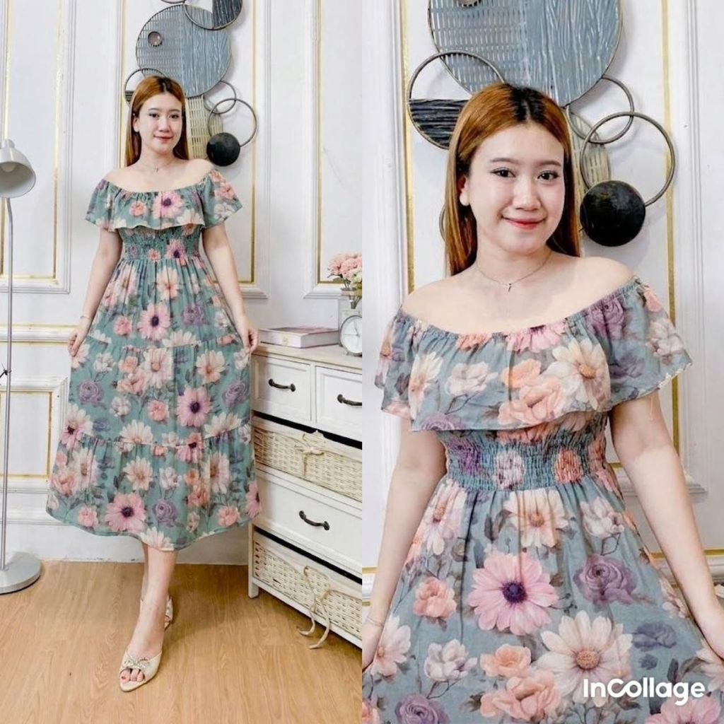 Dress rayon bali nora panjang / dress sabrina / baju bali / homedress