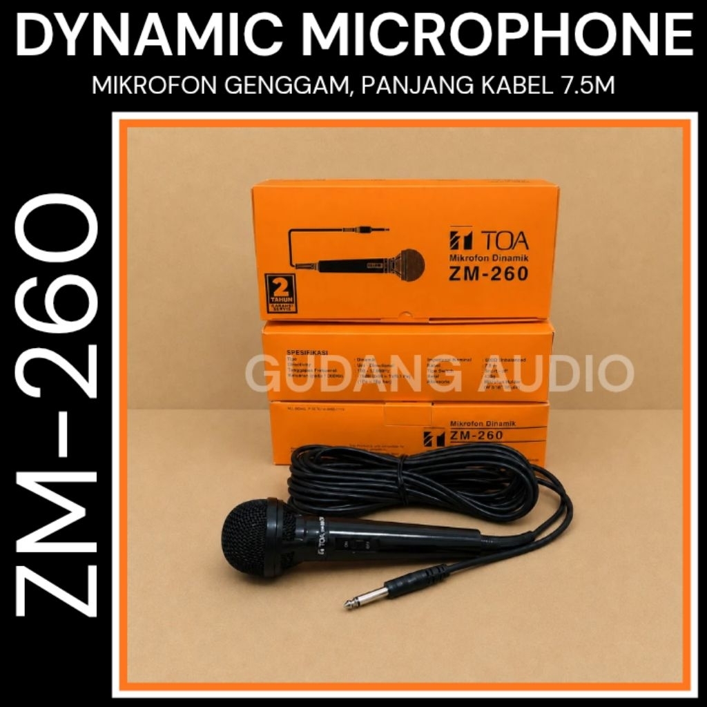 MIKROFON MIC KABEL TOA ZM-260 ZM 260 MICROPHONE TOA ORIGINAL
