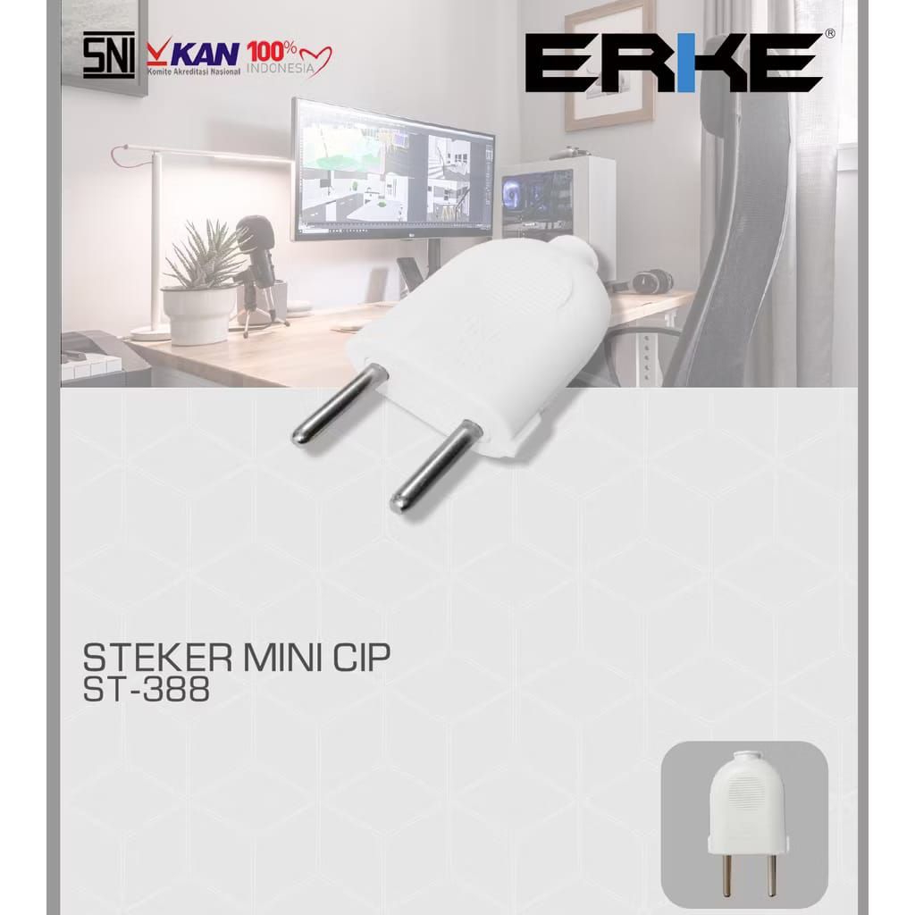 Steker Gepeng  Mini Cip ERKE , TYPE : ST 300 Murah
