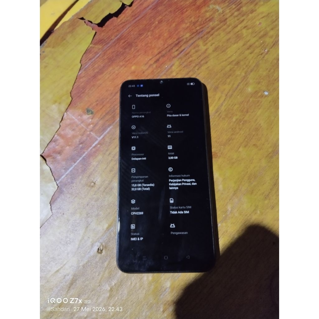 OPPO A16, RAM 3/32