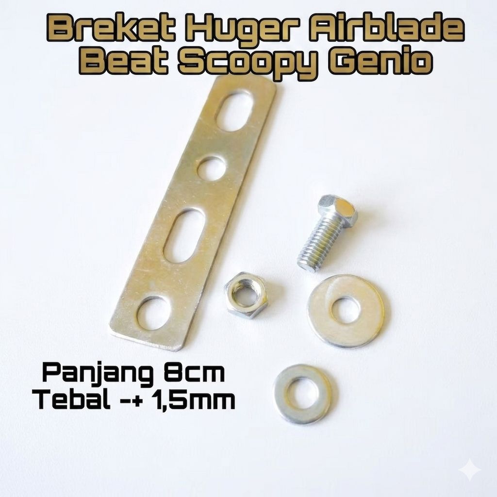 Breket Bracket Dudukan Hugger Huger Airblade Arm Knalpot Beat FI eSP Deluxe Genio Scoopy Free Baut d