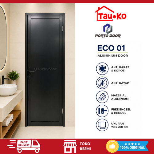 PORTO DOOR ECO 01 70 X 200 CM Pintu Almunium Pintu Kamar Mandi Pintu Kamar Tidur  Pintu Ruangan
