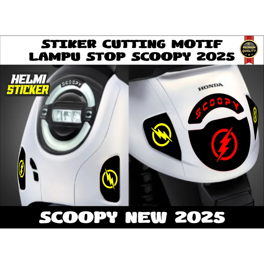 STICKER STIKER ANTI GORES PELINDUNG MIKA LAMPU STOP DAN SEN SCOOPY 2025 TERBARU MOTIF PETIR KEREN