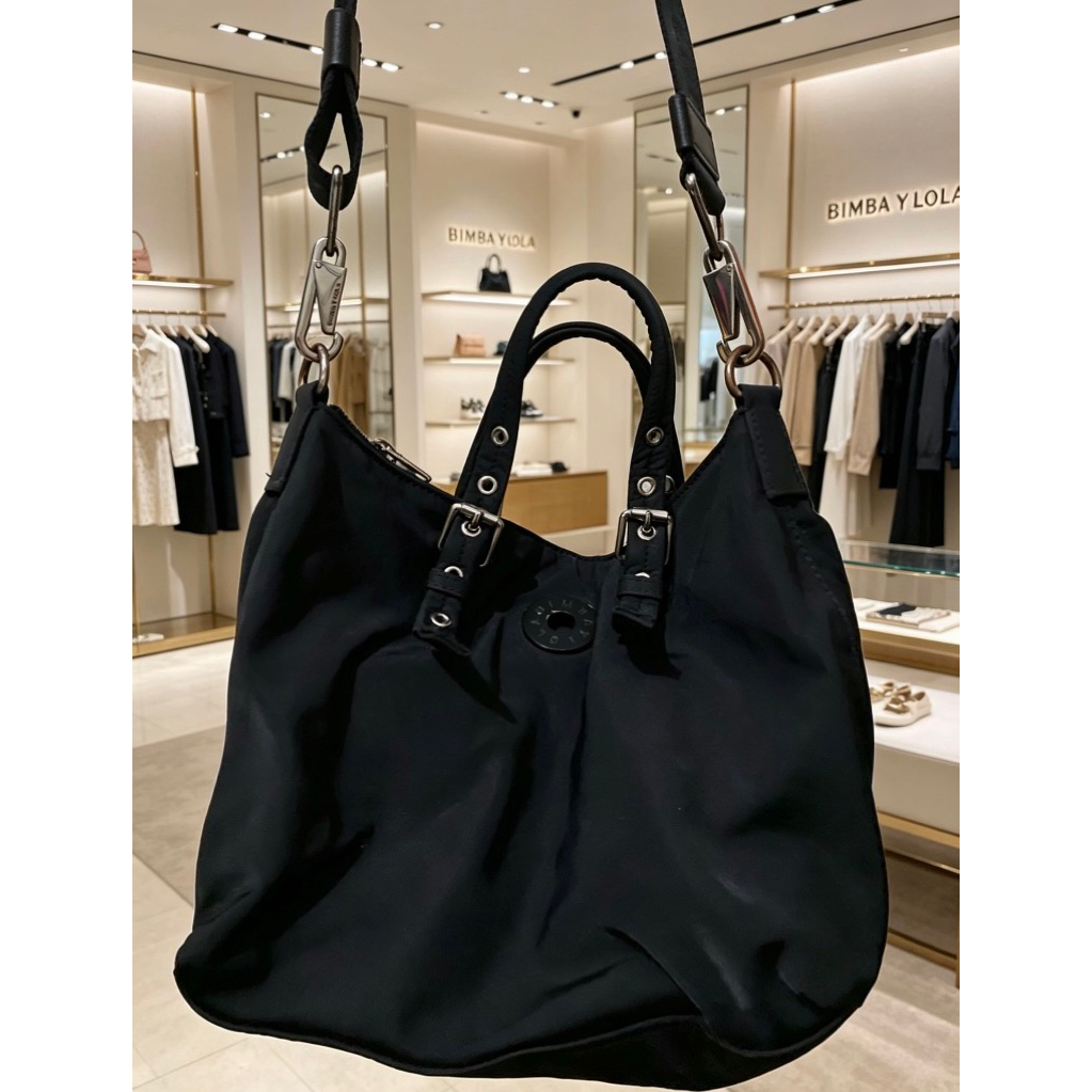 Preloved Tas BYL Medium Nylon Shopper Tote Bag