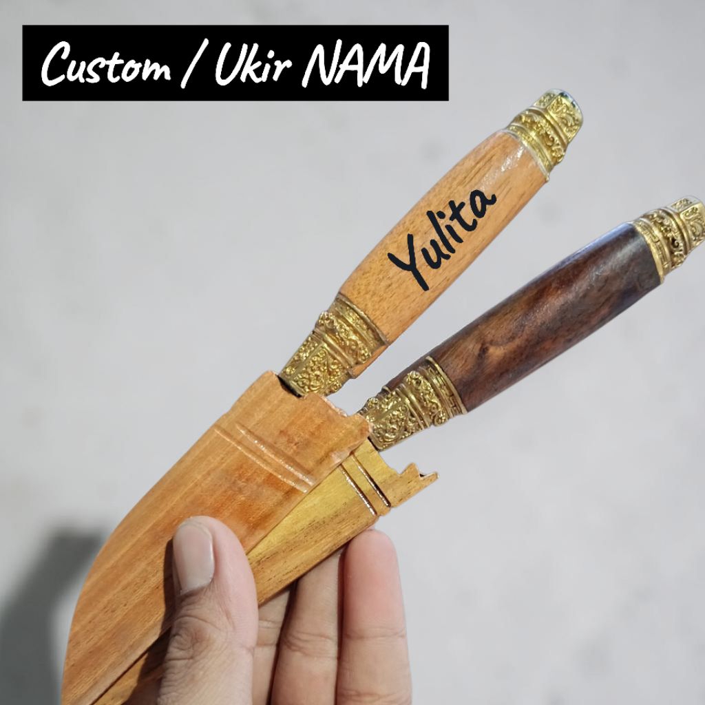 [Gratis isi NAMA] Pisau janur bali cincin ukir desain mewah kualitas super