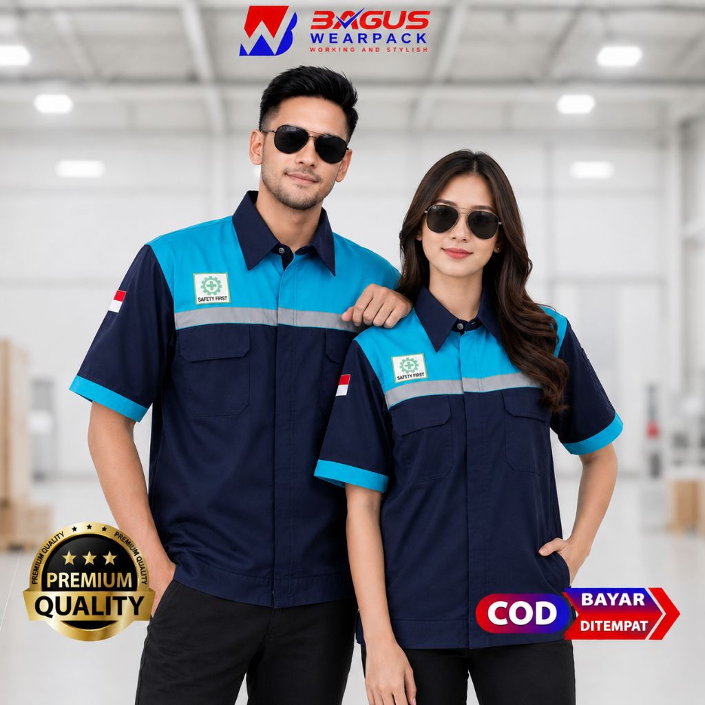 Wearpack Atasan Werpak Kerja Baju Kerja Pria Lengan Pendek - Variasi Lengan Pendek