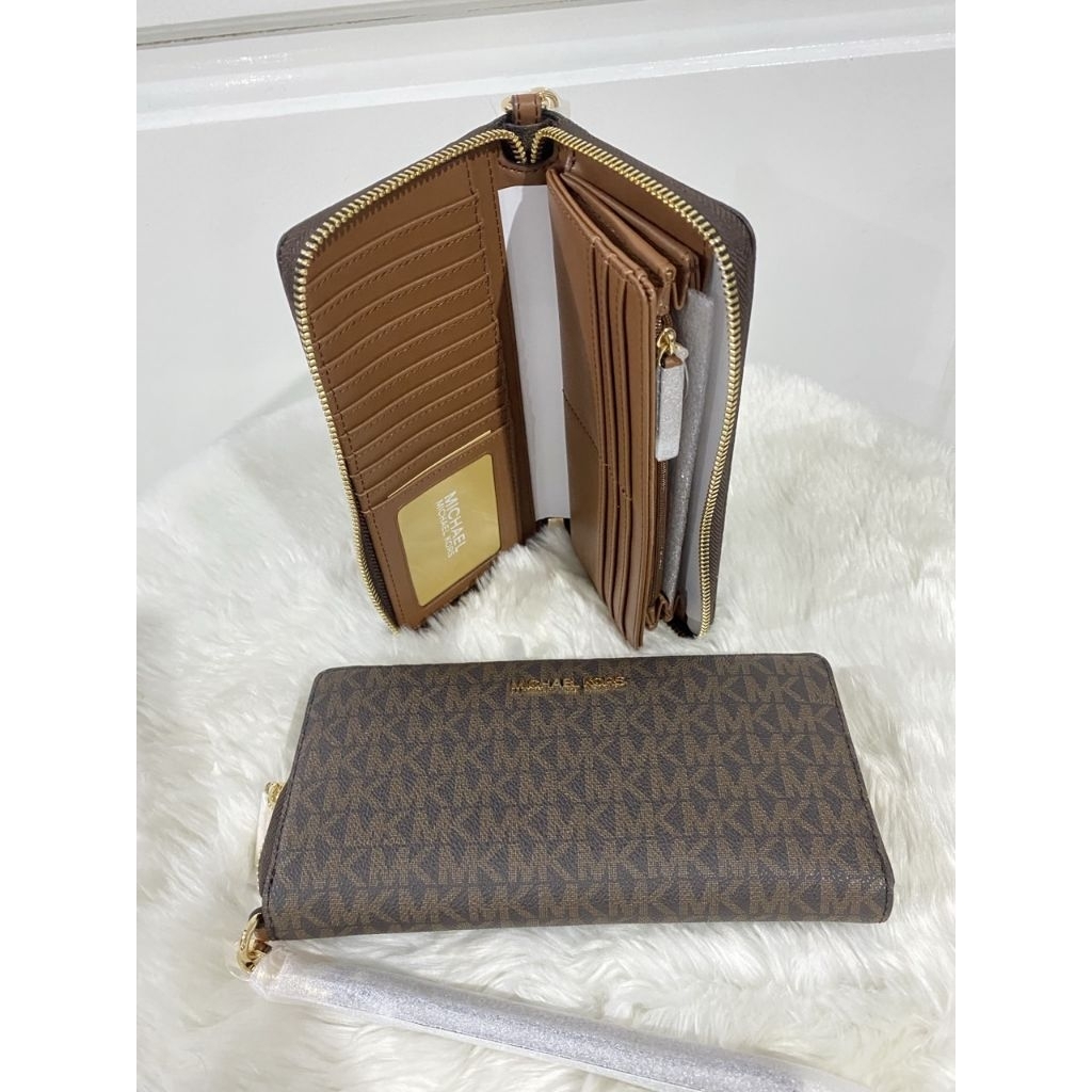 mk jet set travel long wallet
