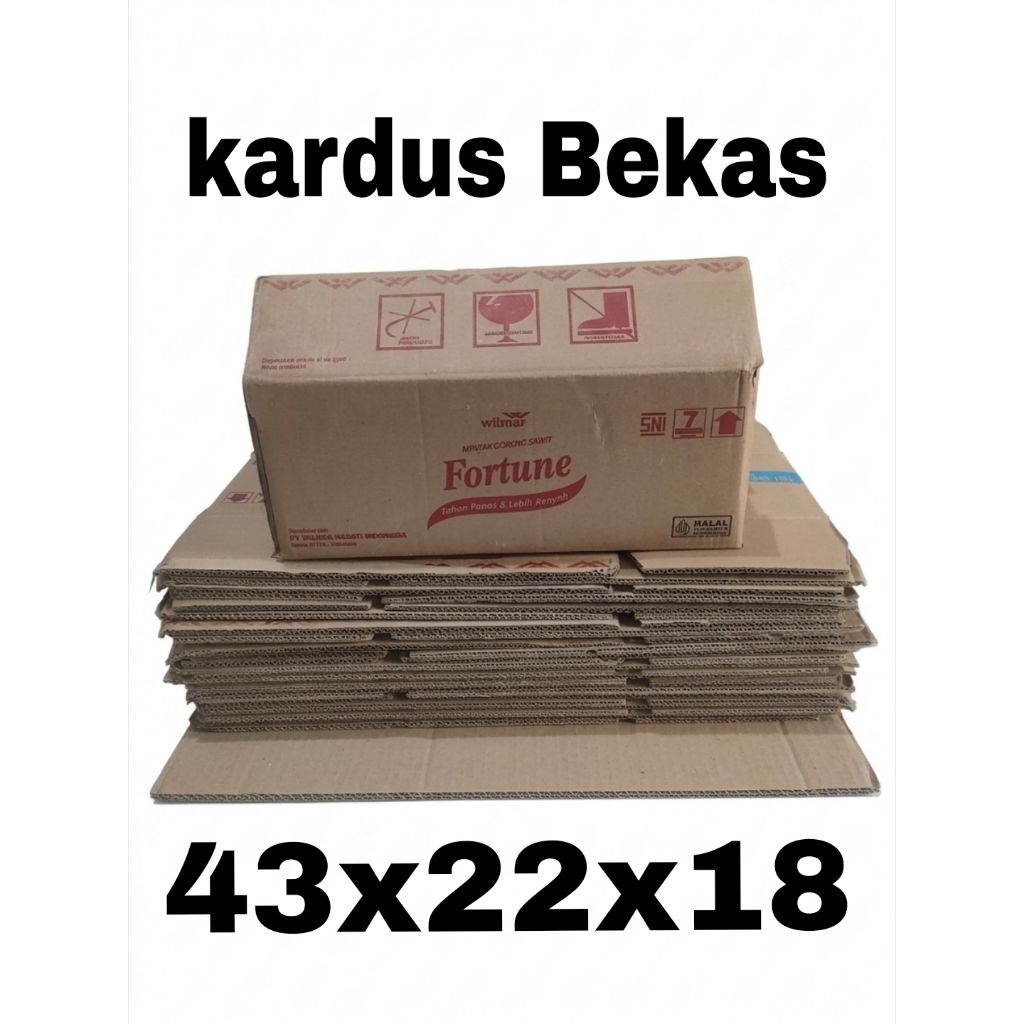 Kardus minyak fortune, kardus fortune bekas