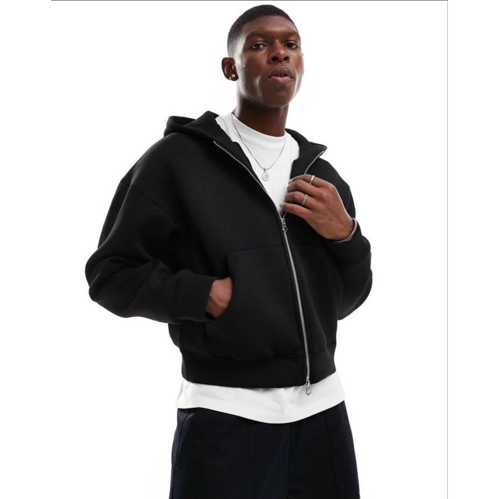 Hoodie Zipper Boxy Oversize Basic Polos Lengan Balon - Hoodie Zipper Double Resleting Lembut Halus T