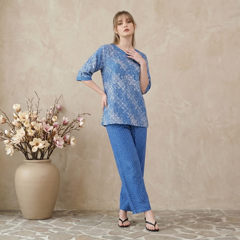 Piyama Batik Baju Tidur Setelan Celana One Set Wanita Rayon Premium