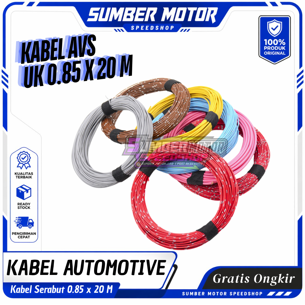 Kabel Bintik AVS 0.85mm x 20m kabel bodi motor mobil kabel serabut tembaga