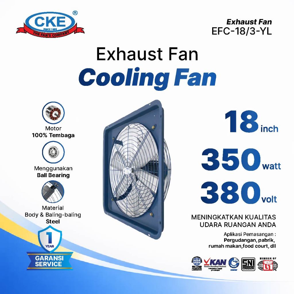 KIPAS DINDING/Exhaust Fan Cooling Fan 18 Inch 380V INDUSTRI Exhaust Dinding Eksos Dinding Blower Ged