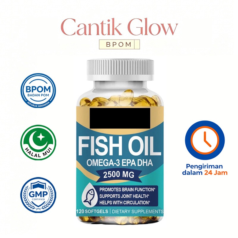 Kirkland Signature - Fish Oil Omega 3 EPA DHA 2500mg, 120 Softgel, Jantung & Sendi Sehat