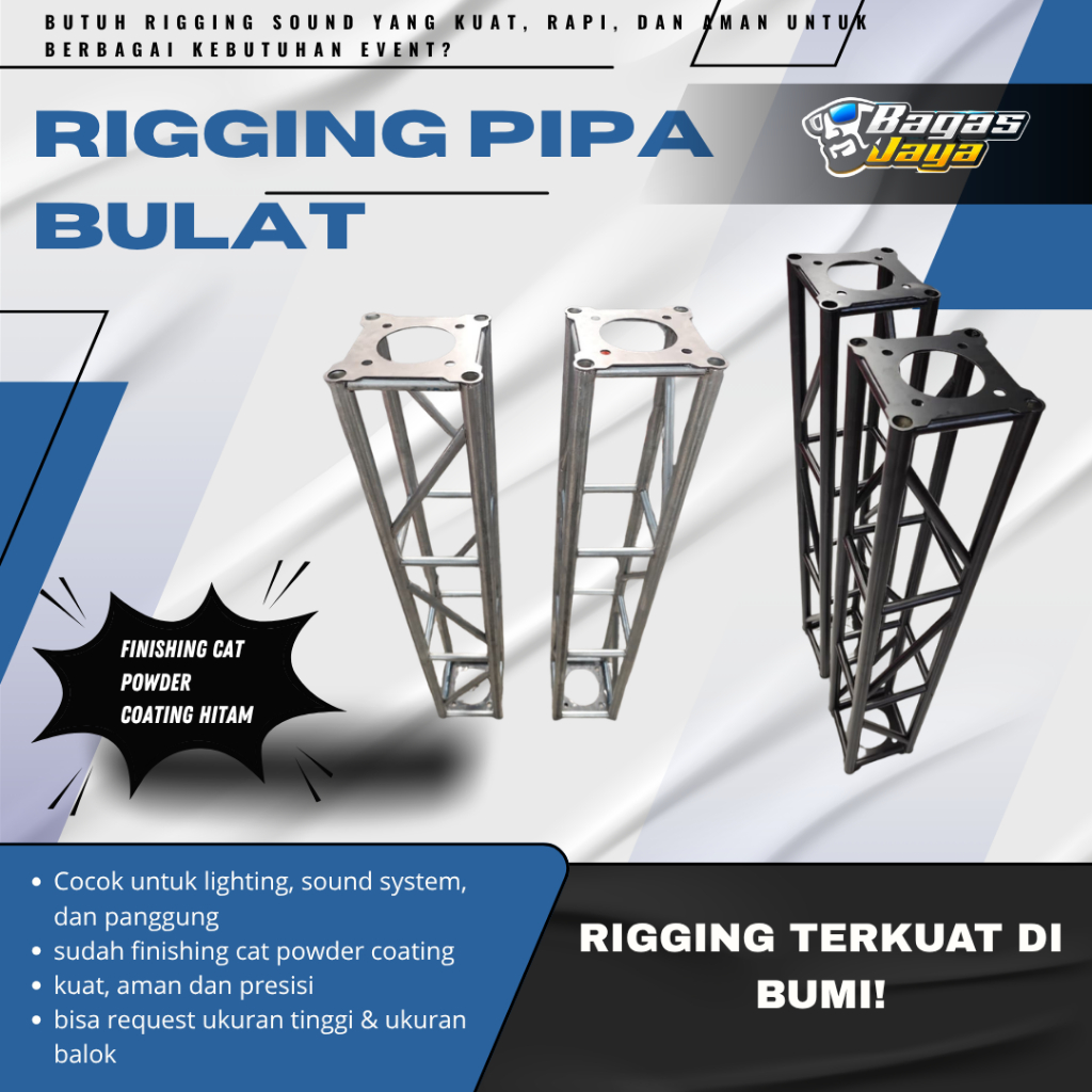 Rigging Pipa Bulat lighting  Sound System  Ready