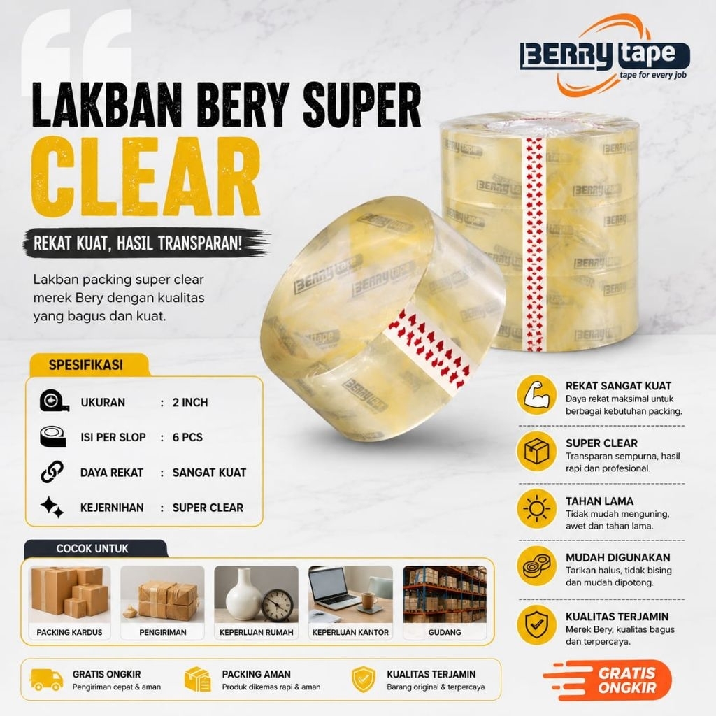 LAKBAN BERRY SUPER CLEAR-LAKBAN PACKING