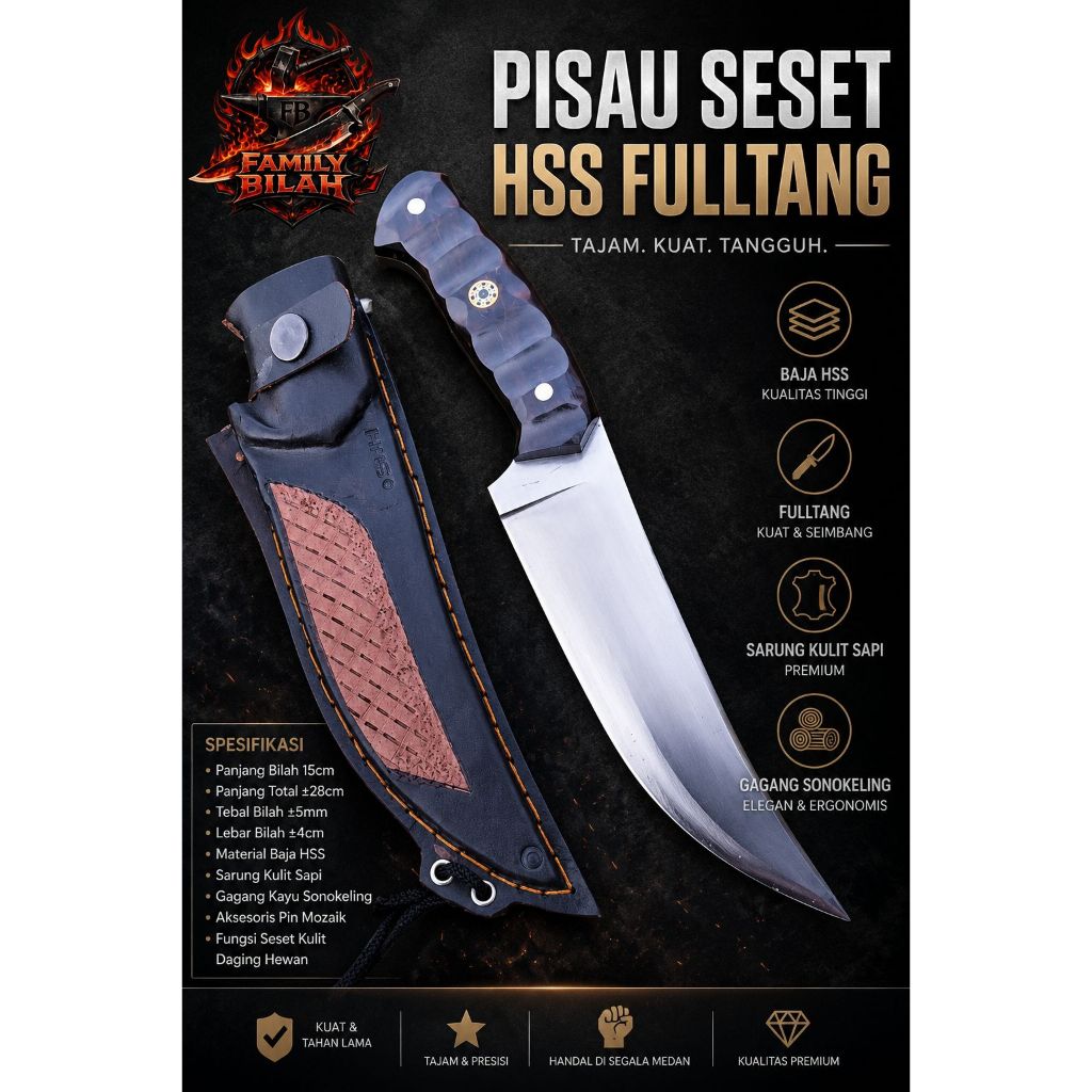 PISAU BAJA HSS FULLTANK ASLI 15cm