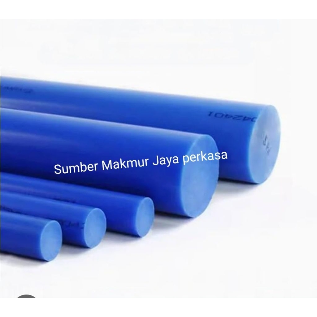 Nylon rod biru 75mm x 100cm / nylon biru batangan